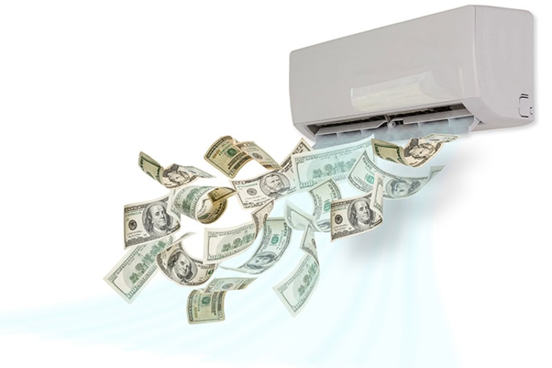 air conditioner blowing money out of the vents.