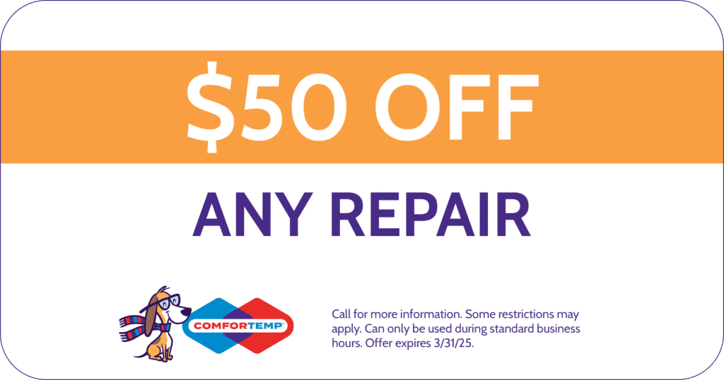  Off Any Repair. Coupon. Comfortemp.