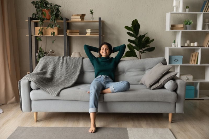 A man sitting on the couch.