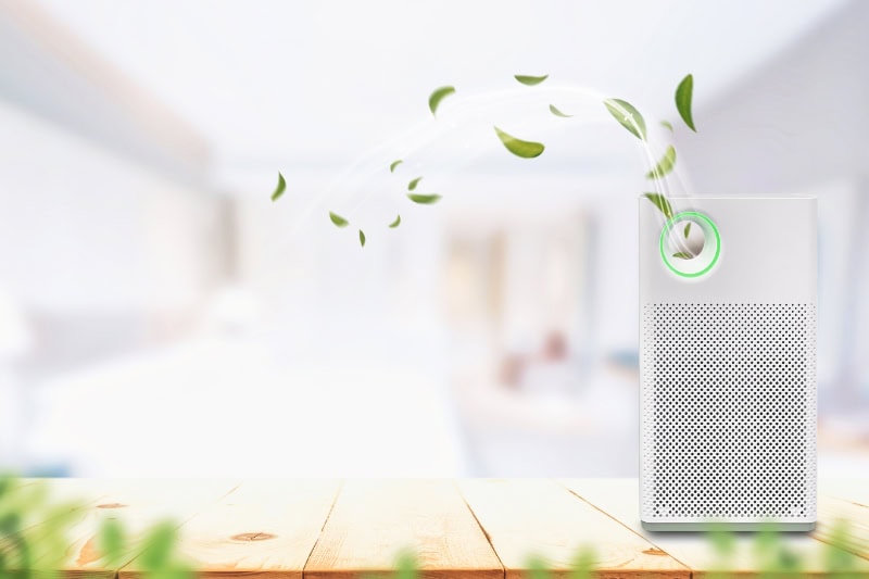 An air purifier blowing cute little leaves around.